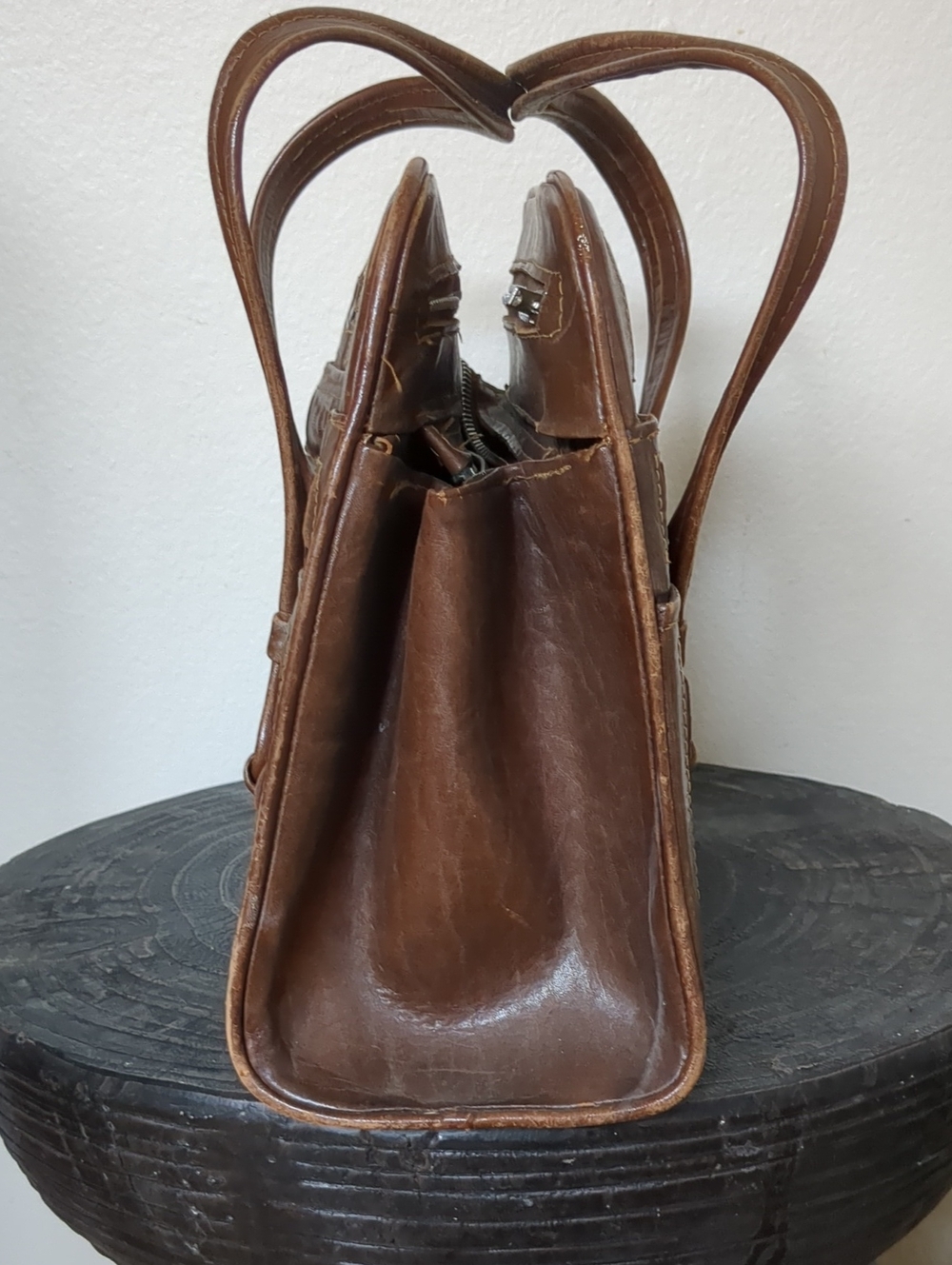 Vintage Tooled Leather Bag - Picture 2 of 5